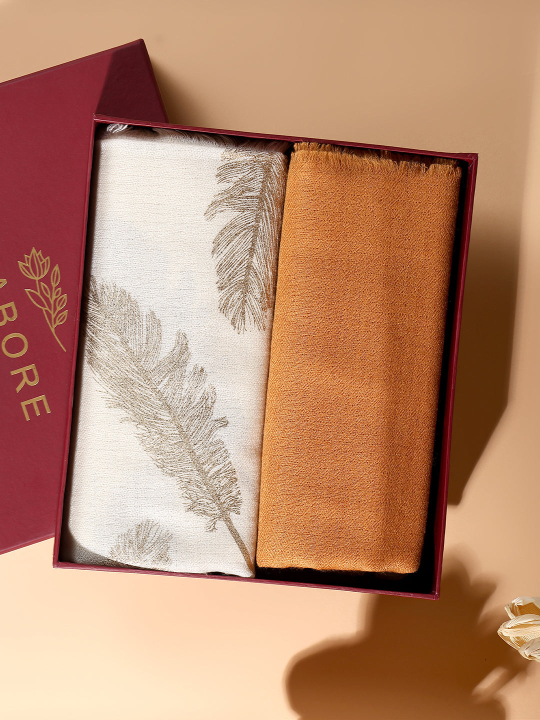 Women's Pashmina Wool Foil Print Stole & Gentlemen's Pashmina Wool Diamond Weave Muffler